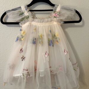 Floral Embroidered Tulle Dress